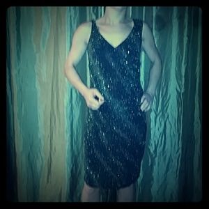 Dress 77%nylon,15%metallic,8%spandex